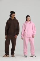 Ensemble de Sweats à Capuche 100 % Coton Épais Polaire Lourd Vierge Surdimensionnés, Personnalisables avec Logo pour Hommes