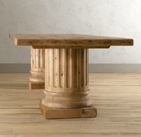 Table à manger rectangulaire sur mesure en chêne massif, pliable, de luxe, avec piétement français, pour la maison, l'hôtel ou la villa