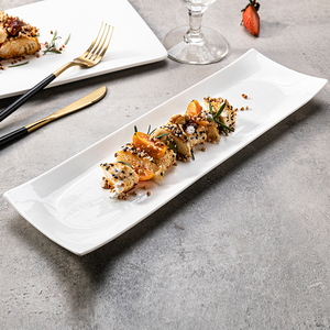 Sunijiuju — assiettes de table en forme de Rectangle, avec Logo personnalisé, pour les fêtes au Restaurant, Style japonais, service assiette à Sushi blanc - Product Image 6