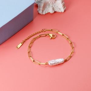 Fast Shipping Luxury Stainless Steel Jewelry Natural <b>Pearl</b> <b>Bracelet</b> for Party - Product Image 5