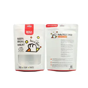 Custom Printed Wholesale Resealable Food Grade Aluminum Foil Ziplock Plastic Package Bags Dog Cat Pet Food Treat Packaging Bags
