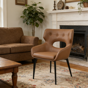 <span class=keywords><strong>Chaise</strong></span> de salle à manger rembourrée de luxe avec design à rivets creux pour restaurant (<span class=keywords><strong>noir</strong></span>/brun/<span class=keywords><strong>beige</strong></span>) - Product Image 2