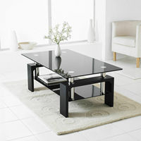 Table basse rectangulaire en verre écologique moderne pour salon, mobilier de maison, fabrication usine
