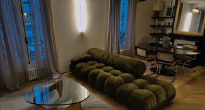 أريكة قطاعية إيطالية من القماش بتصميم عصري وبسيط لشخص واحد، مناسبة للفنادق أو الفلل أو الشقق، بتصميم شبكي عصري - Product Image 4