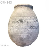 Pot de fleurs rustique en argile écologique pour l'extérieur et le jardin domestique, pour plantes vertes, design artisanal non enduit