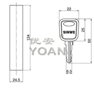 Zinc Alloy Rod Control Swinghandle <strong>Latch</strong> <strong>Panel</strong> Lock with 3 Keys <strong>Door</strong> Lock Swing Handle Lock - Product Image 3