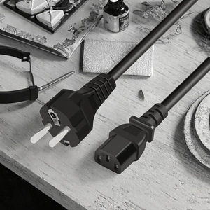สายไฟตรงจากโรงงาน IEC 320 CEE 7/7 ปลั๊กตัวผู้ ต่อกับปลั๊กตัวเมีย C13 แบบยุโรป 3 ขา สำหรับเครื่องใช้ไฟฟ้าภายในบ้าน - Product Image 3