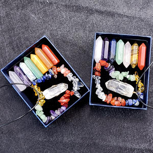 天然石ギフトセットカラフルなヒーリングクリスタルブレスレット六角形ペンダントネックレスハートチャクラクリスタルクラフトギフト用 - Product Image 4