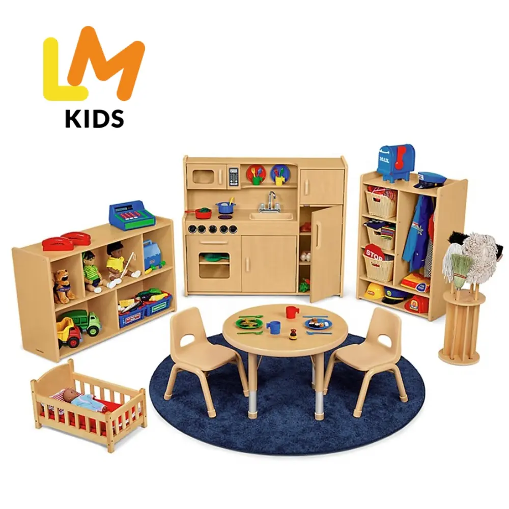 Garderie Centre d'accueil pour enfants Nursery School Ensembles de mobilier préscolaire Jardin d'enfants Meubles Montessori en bois Ensemble de tables et chaises