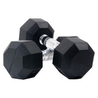 Vente directe usine – Ensemble d'haltères hexagonaux en caoutchouc pour la maison, poids fixe, revêtement en caoutchouc noir, en fonte antidérapante, 20 kg, ensembles d'haltères hexagonaux