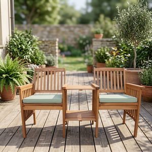 Contemporary Solid <b>Pine</b> Wood Chaise Lounge Bench Outdoor Water-Resistant Cushions Bedroom Courtyard Farmhouse Park Villa-Jack - Product Image 1