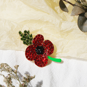 Fabrika Rhinestone gelincik çiçeği rozet broş unutmak diye hatırlama günü hatıra çiçekli broş broş yaka Pin festivali - Product Image 3