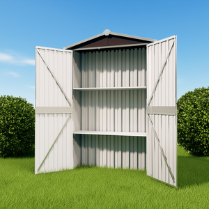 Caseta de Jardín de Acero Galvanizado, 45.7x17.7x68.9 Pulgadas, Unidad de Almacenamiento Marrón para Jardín Exterior - Product Image 2