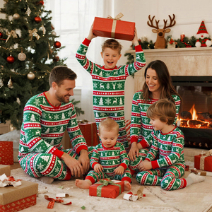 Ensemble familial Hongbo, vêtements de Noël, pyjamas, <span class=keywords><strong>maman</strong></span>, papa et moi, tenues assorties pour la famille, adaptées aux festivals et aux fêtes de famille - Product Image 5