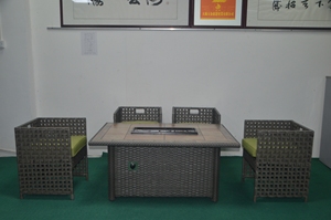 Fabbrica di Guangdong all'ingrosso moderno all'aperto rettangolo acciaio fuoco Pit <span class=keywords><strong>tavolo</strong></span> giardino propano vimini Firepit Set per Patio - Product Image 4