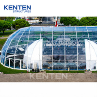 Grande structure de tente igloo transparente pour glamping, dôme ovale transparent, pavillon de luxe pour événements, concerts de musique
