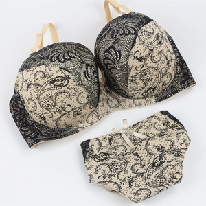 Ensemble soutien-gorge et culotte imprimé le plus vendu, lingerie en dentelle, <span class=keywords><strong>sous</strong></span>-vêtements féminins, soutien-gorge et culotte chics, grande taille - Product Image 5