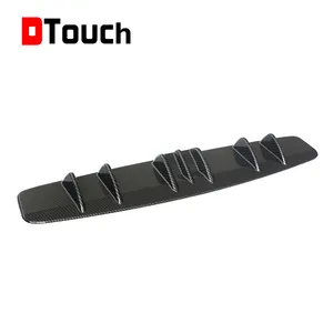 Dtouch-difusor de parachoques trasero para coche, Deflector Universal de carbono negro, 7 aletas de tiburón, Kit de labios, accesorios de estilismo modificado