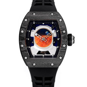 New Premium Carbon Fiber Automatic <b>Watch</b> – Astronaut Dial, Fashion Business Casual Unisex Men Mechanical Luxury Timepiece - Product Image 1