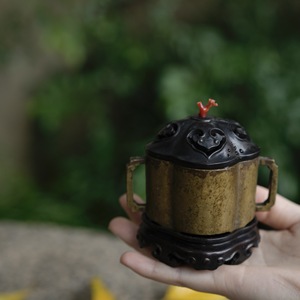 Blood Sandalwood And Bronze Incense <b>Burner</b> Hand Made For Tea Room Study Hall Traditional Chinese Use - Product Image 2