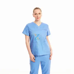 Conjuntos de uniformes hospitalares em massa para mulheres e homens profissionais em branco, roupa médica para enfermeiras