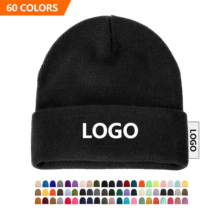 Gorro DYMF de punto cálido para invierno con logotipo personalizado, gorro de invierno con puño de punto, gorro con logotipo personalizado para hombre, gorro personalizado