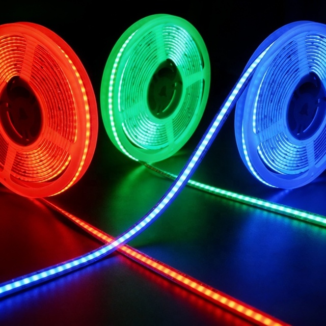 Warm White Super Bright Flexible Suppliers 576PCS/M Led Rgb DC24V Rgbic for Indoor Lighting Cob Led Strip Light