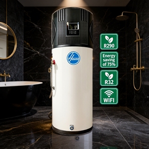 Pompe à chaleur air-eau Haiweis R290 150L tout-en-un haute efficacité, contrôlée par application avec régulation intelligente de la température et corps métallique - Product Image 1