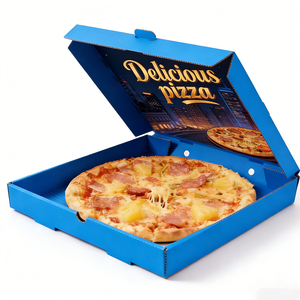 กล่องพิซซ่าลูกฟูกย่อยสลายได้แบบกำหนดเอง พิมพ์ลายได้ เป็นมิตรกับสิ่งแวดล้อม ขายส่ง ขนาด 8-14 นิ้ว ปรับแต่งดีไซน์ภายนอกได้ - Product Image 2