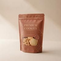 Sachet Doypack Mat Personnalisé avec Fermeture Éclair et Encoche de Déchirement pour l'Emballage de Biscuits de Boulangerie et le Stockage Alimentaire