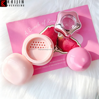 Boîte rose blush à couvercle en spirale de forme personnalisée, pot de luxe transparent pour masque à lèvres, mini étui de voyage pour poudre libre, emballage cosmétique
