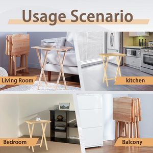 Venta al por mayor portátil Rectangular <span class=keywords><strong>plegable</strong></span> bandeja <span class=keywords><strong>Mesa</strong></span> 4 bandejas <span class=keywords><strong>consola</strong></span> para TV cena cocina sala de estar dormitorio-ahorro de espacio - Product Image 3