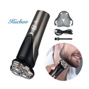 Fabricante OEM/ODM, Afeitadora Rotativa 3D para Hombre, Triple Cuchilla, Recargable, Impermeable, Inalámbrica, Pantalla LED, Motor de 9000 RPM - Product Image 1