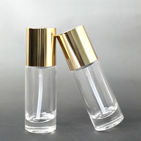 Botol Dispenser Kosmetik Cair 30ml, Botol Semprot Kaca Transparan dengan Stik Dot, Penghilang Makeup Tabir Surya, Hot Stamping, Hadiah