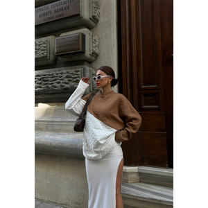 Sweat White Sudadera con capucha informal de punto para mujer, transpirable, sin forro - Product Image 4