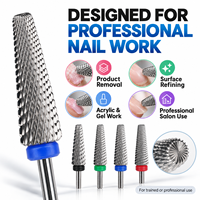 2.35mm mèches de forme conique étendue coupe croisée argent non revêtu meilleure qualité enlever les forets à ongles en carbure de tungstène en Gel dur