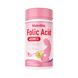 Integratori per Donne in Gravidanza Certificati GMP HACCP, Etichetta Privata, Compresse di Calcio, <span class=keywords><strong>Ferro</strong></span> e Acido Folico 400mcg <span class=keywords><strong>L</strong></span>-Metilfolato - Product Image 1