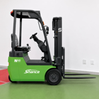 Montacargas Eléctrico de 1 Tonelada con Motor sin Mantenimiento, Elevador de 900 mm con Mástil Libre de Cuerpo