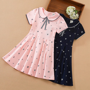 Robe chemise pour bébé fille KUYEEBEAR, robe d'été pour fille 2021, Vestidos, robes en coton pour petites filles, robes d'été à manches courtes, de 6 à 14 ans - Product Image 3