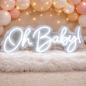 Letrero Luminoso LED Personalizado con Logotipo, Letreros Púrpura, Letrero Luminoso Ohbaby para Decoración de Bodas, Eventos y Fiestas - Product Image 1