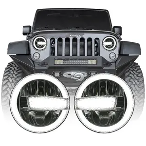 7 Inch Roudn High/low Beam LED Headlight 45W 7" Halo Headlights for Jeep wrangler jk accessories Wrangler JL