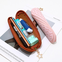Étui à crayons en cuir couleur macaron, imperméable, résistant à l'usure et sac de rangement portable