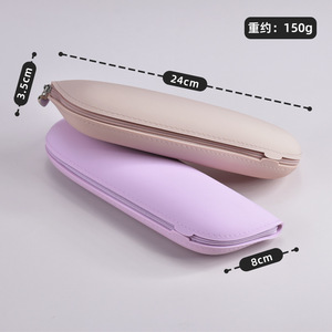 Organisateur de pinceaux de maquillage en silicone plat, moderne et minimaliste, en stock, sac zippé créatif de grande capacité, portable et anti-poussière - Product Image 1