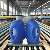 Bouteilles de détergent liquide à lessive en PE HDPE 1L 2L 3L 5L rondes personnalisables avec impression de logo pour utilisation de shampoing, lotion et maquillage