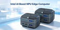 Mini PC industriel sans ventilateur avec processeur Intel Core Ultra 5 125U 12e génération, NPU IA, 3 ports LAN 2.5G, 3 sorties HDMI, Type-C, pour Edge Computing et IoT