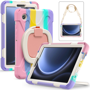 Custodia Girevole a 360 Gradi <span class=keywords><strong>per</strong></span> <span class=keywords><strong>Tablet</strong></span> <span class=keywords><strong>Samsung</strong></span> Galaxy Tab A9 Sm-x110 X115 8.7 Pollici, Robusta in Silicone Antiurto con Maniglia - Product Image 4