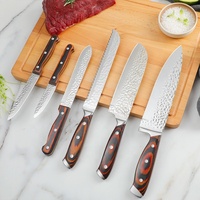 Qualité Offre Spéciale 15pc En Acier Inoxydable Pakka Manche En Bois Couteau Couteau De Cuisine Ensemble avec Bloc De Couteaux En Bois