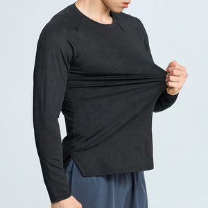 Sisi terpisah kaus elastis kaus lari Fit kering kaus otot binaraga kebugaran untuk pria - Product Image 6