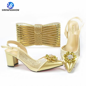 Màu Xanh Màu Ý Giày Túi Thiết Lập Với Đá Cao Gót Đám Cưới Phụ Nữ Giày Phù Hợp Với Túi Thiết Lập Cho Phụ Nữ - Product Image 6