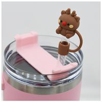 Gobelets de Noël réutilisables 40oz Père Noël 10mm Couvre-paille en silicone 10cm 4 accessoires pour boissons